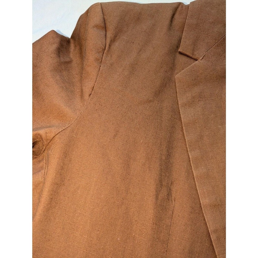 Adolfo International Blazer Womens 10 Brown Single Button Career‎ Jacket - Picture 8 of 9